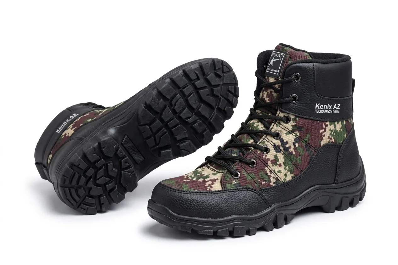 Botas camufladas verdes Kenix AZ para trabajo y uso diario en Colombia
